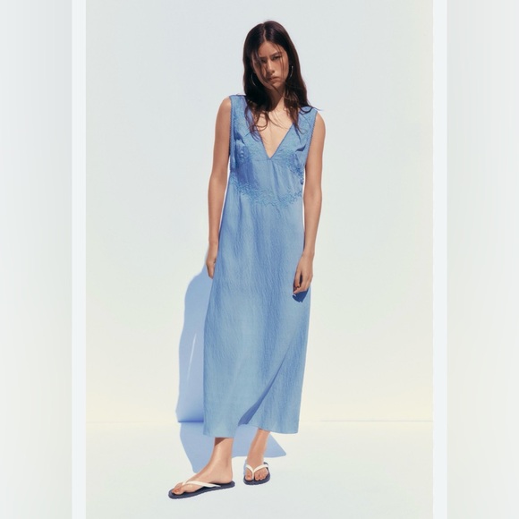 Zara Light Blue Maxi Dress - Picture 3 of 9